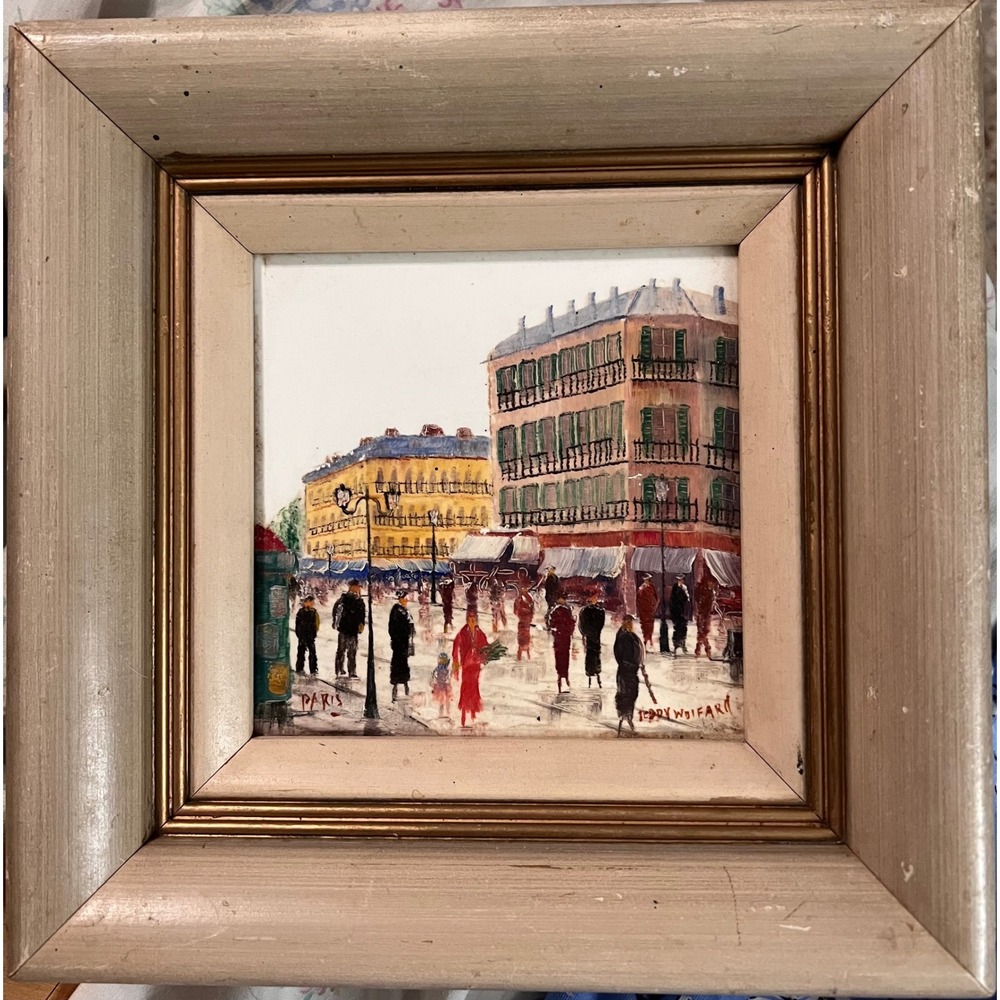Jerry Wolfart Original Oil Painting Paris Street Scene Framed Signed Artwork